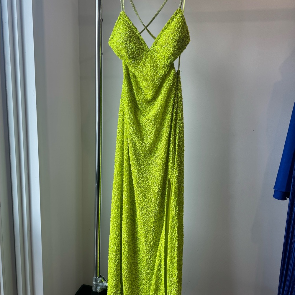 All The Rage Scala Chartreuse Sequin Gown Size 6. - image 5
